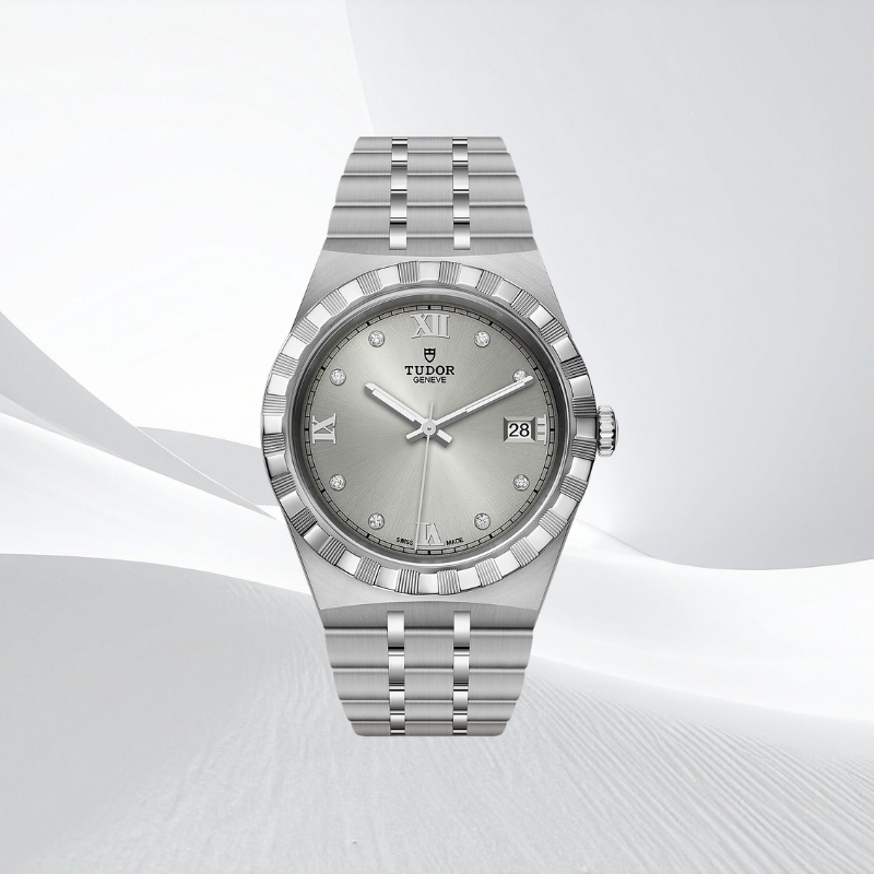 TUDOR Royal, 38 mm steel case, Diamond-set dial