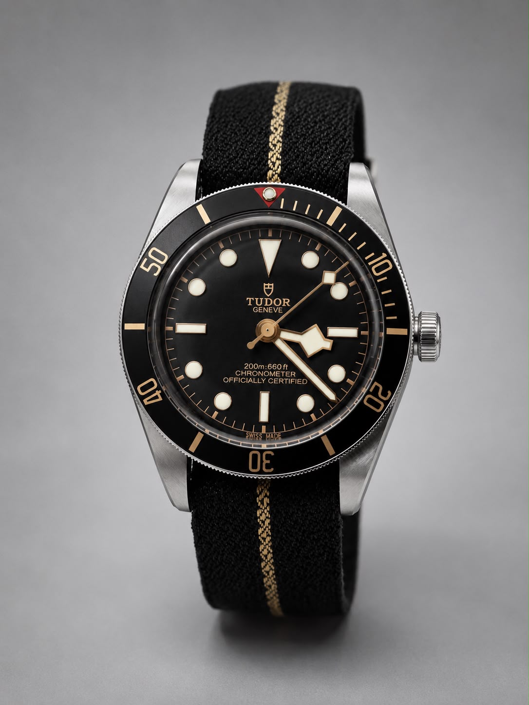 Reloj de buceo con bisel y esfera negros