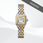 Reloj Cartier Panthère de acero y oro con esfera cuadrada y números romanos